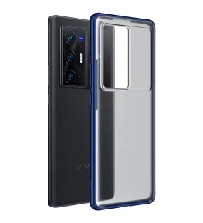 Rugged Frosted Semi Transparent PC Shock Proof Slim Back Cover for Vivo X70 Pro Plus, Vivo X70 Pro  [Not for Vivo X70 Pro], 6.78 inch, Blue
