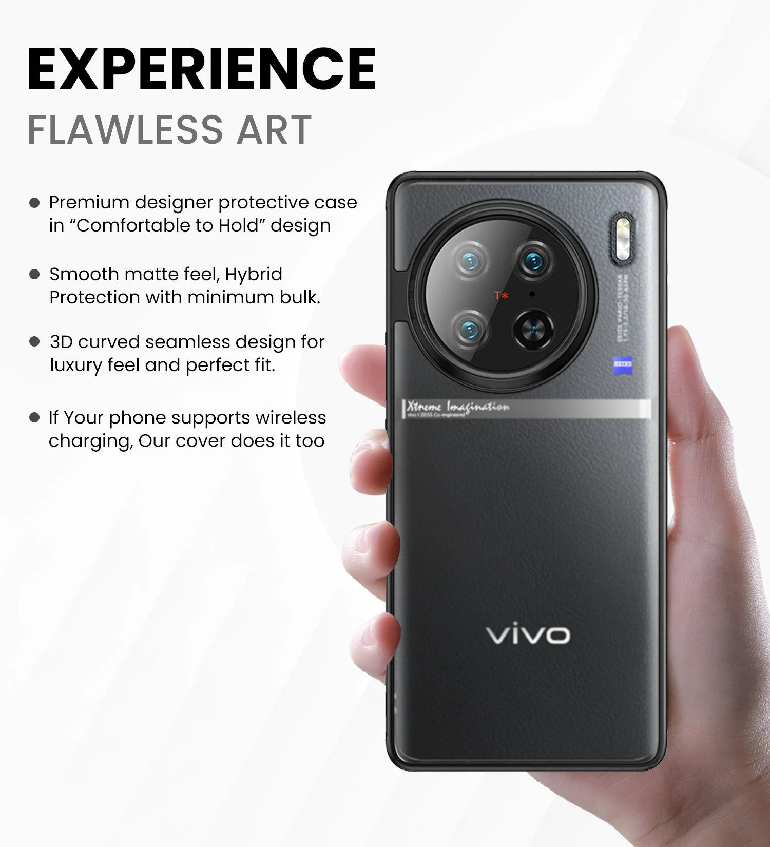Rugged Frosted Semi Transparent PC Shock Proof Slim Back Cover for Vivo X90 Pro 5G, 6.78 inch, Black