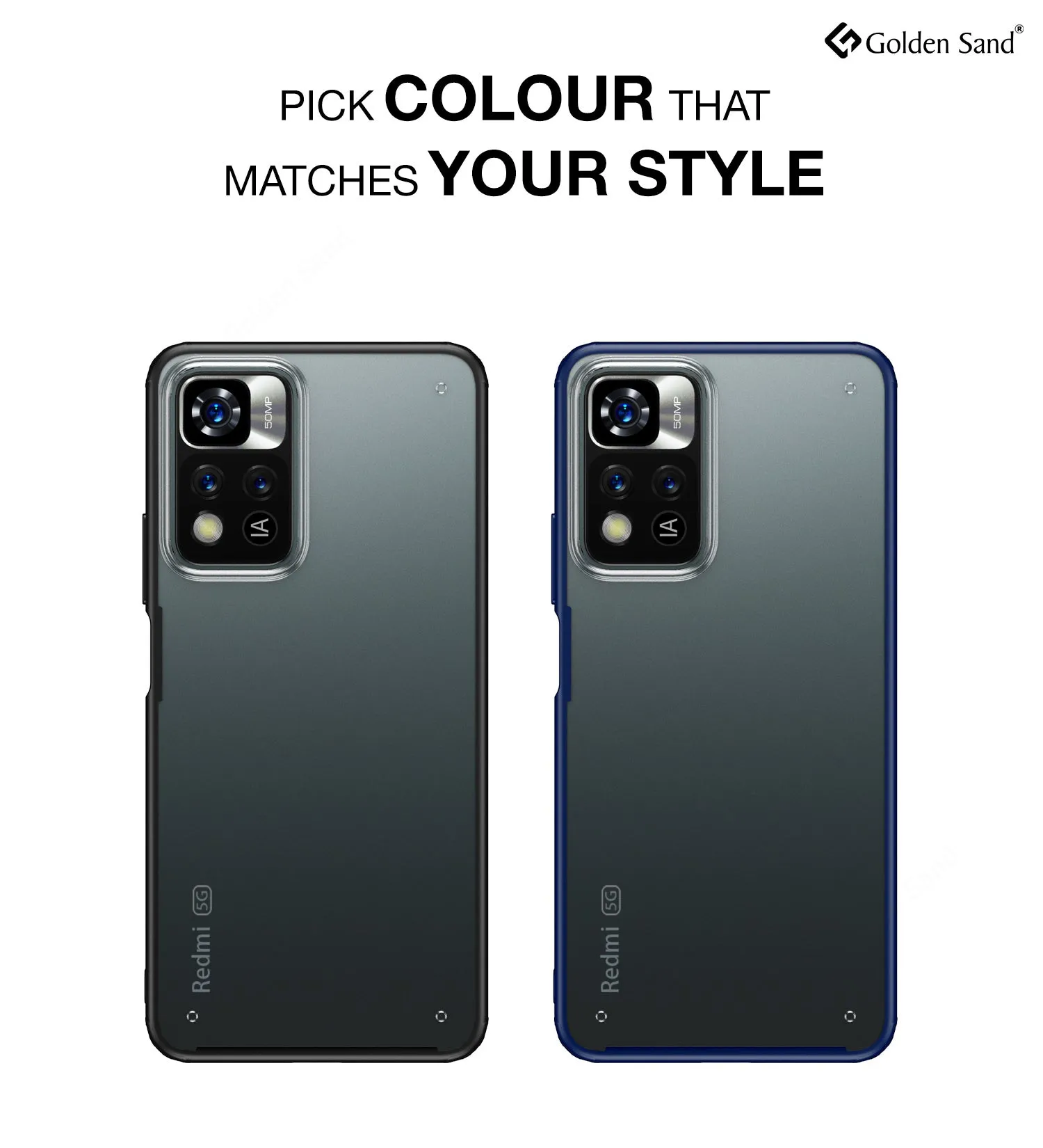 Rugged Frosted Semi Transparent PC Shock Proof Slim Back Cover for Xiaomi 11i, Xiaomi 11i HyperCharge 5G, 6.67 inch, Mysterious Black