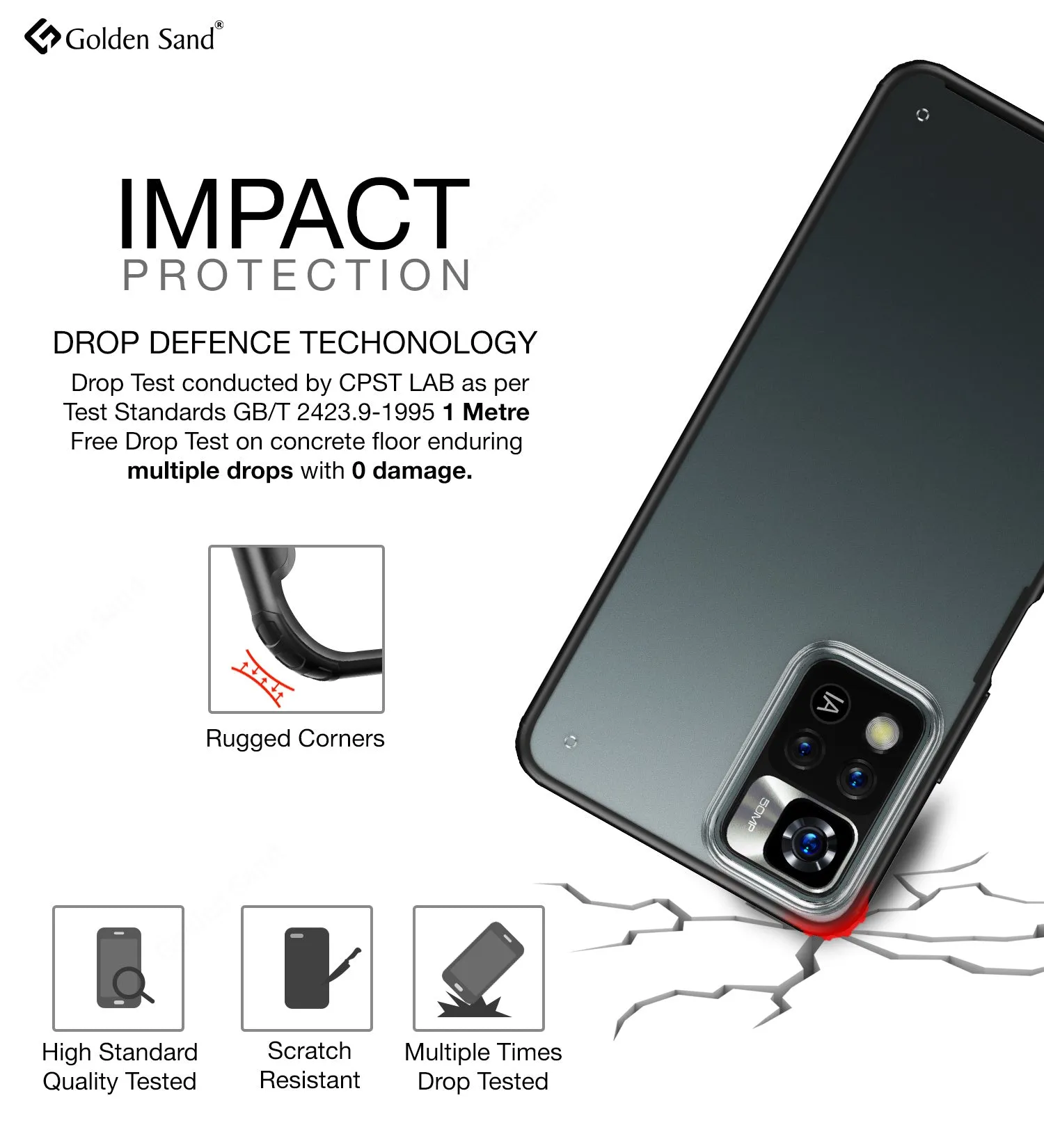 Rugged Frosted Semi Transparent PC Shock Proof Slim Back Cover for Xiaomi 11i, Xiaomi 11i HyperCharge 5G, 6.67 inch, Mysterious Black