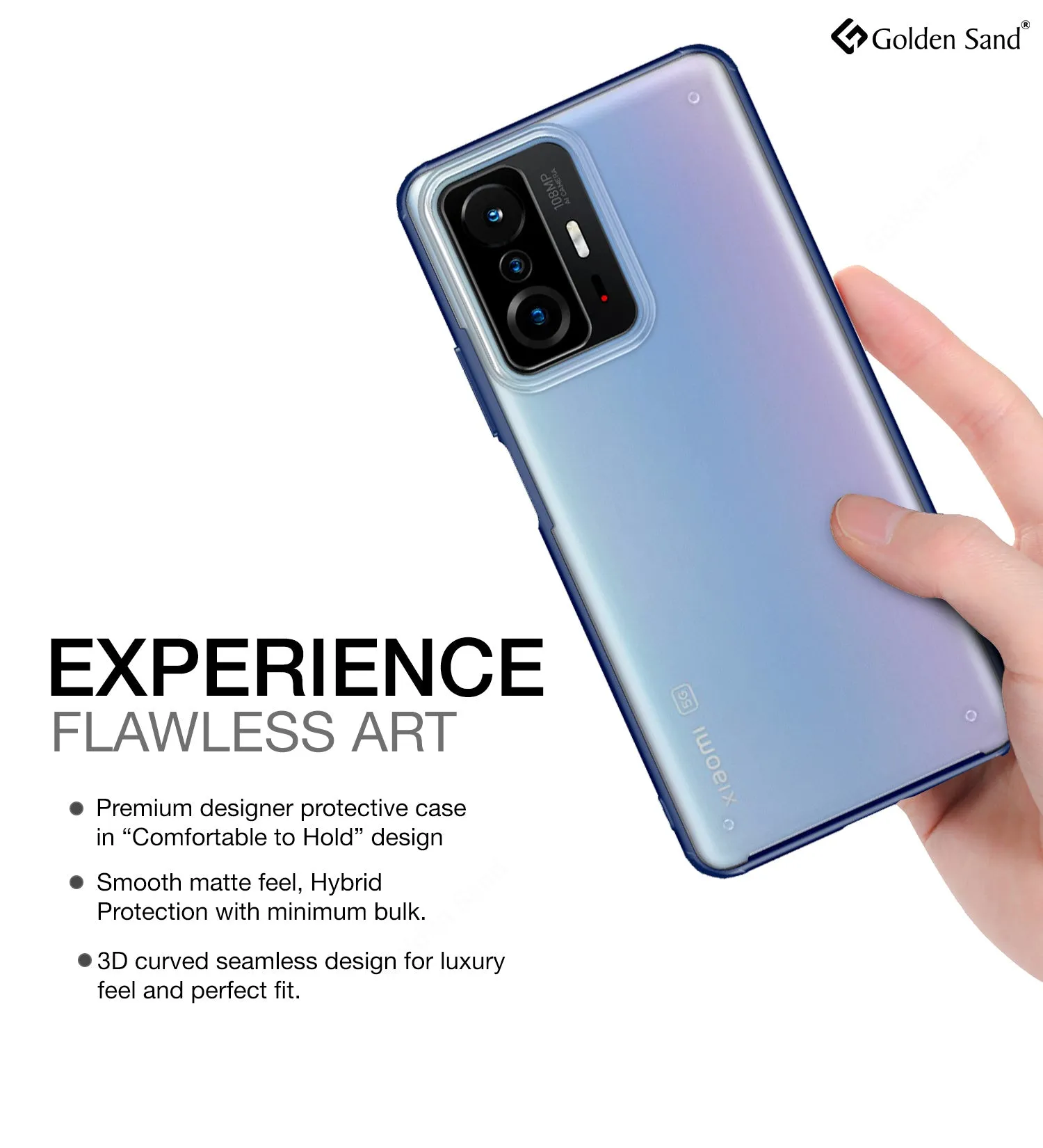Rugged Frosted Semi Transparent PC Shock Proof Slim Back Cover for Xiaomi Mi 11T 5G, Xiaomi 11T Pro 5G, 6.67 inch, Blue