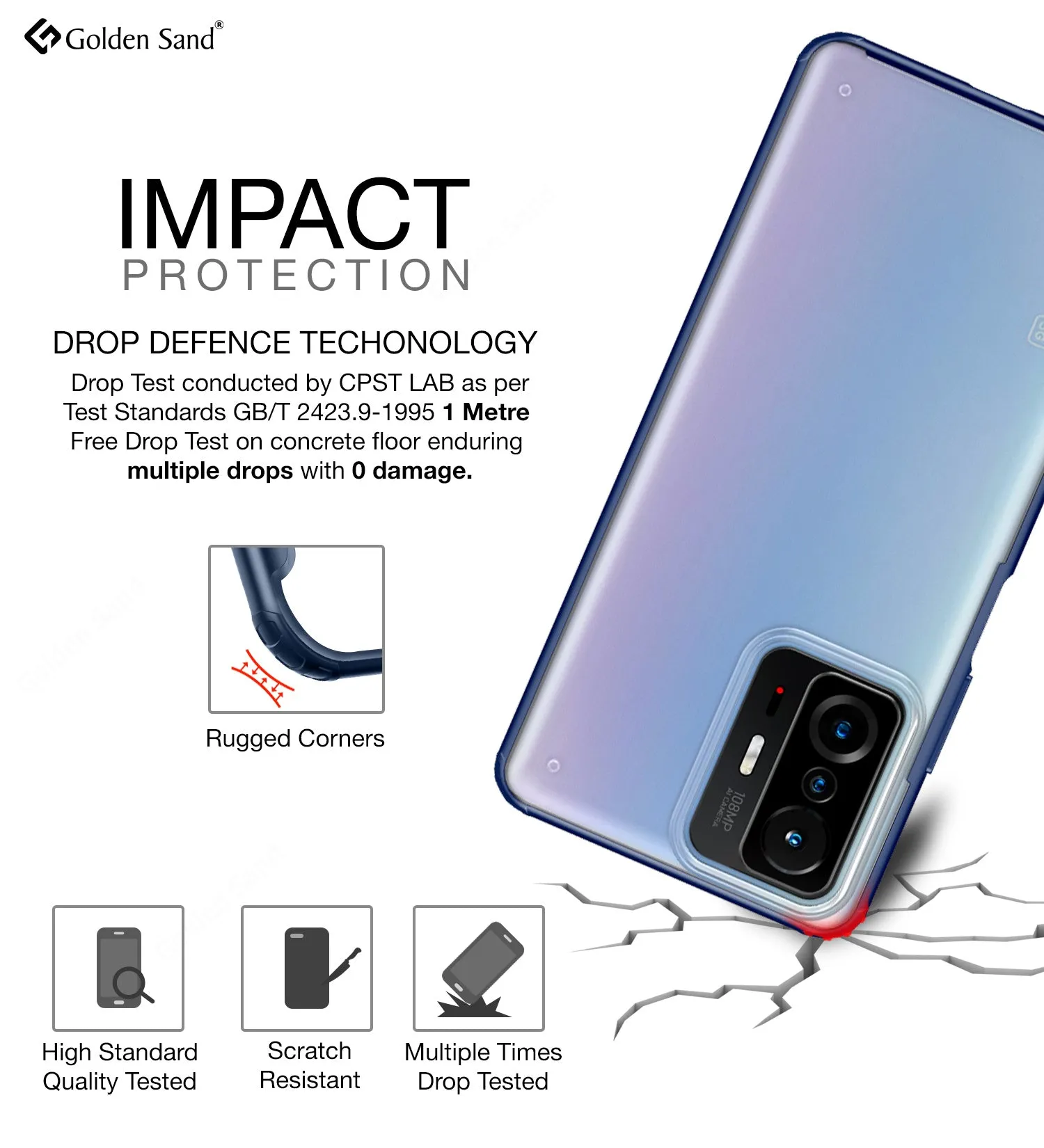 Rugged Frosted Semi Transparent PC Shock Proof Slim Back Cover for Xiaomi Mi 11T 5G, Xiaomi 11T Pro 5G, 6.67 inch, Blue