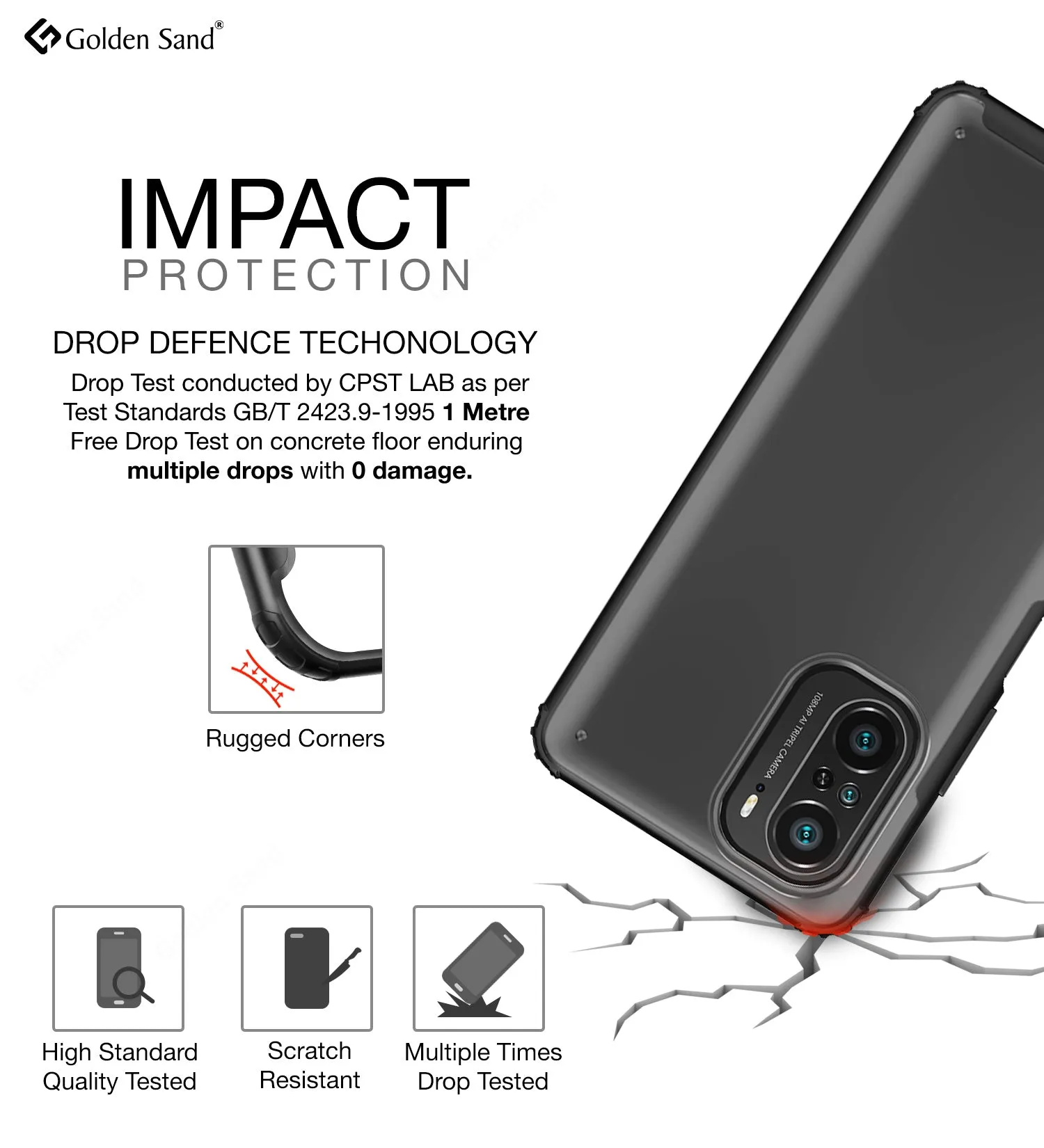 Rugged Frosted Semi Transparent PC Shock Proof Slim Back Cover for Xiaomi Mi 11X 5G, Xiaomi Mi 11X Pro 5G, 6.67 inch, Black