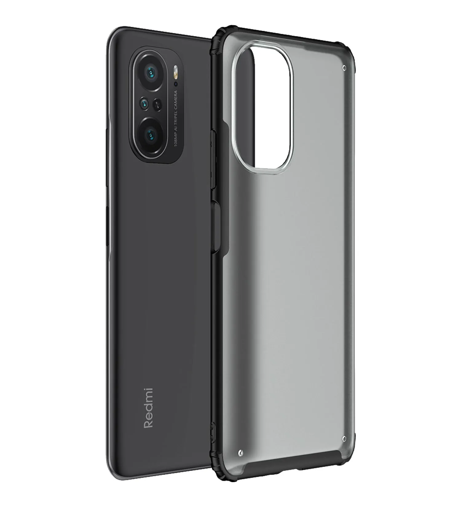 Rugged Frosted Semi Transparent PC Shock Proof Slim Back Cover for Xiaomi Mi 11X 5G, Xiaomi Mi 11X Pro 5G, 6.67 inch, Black