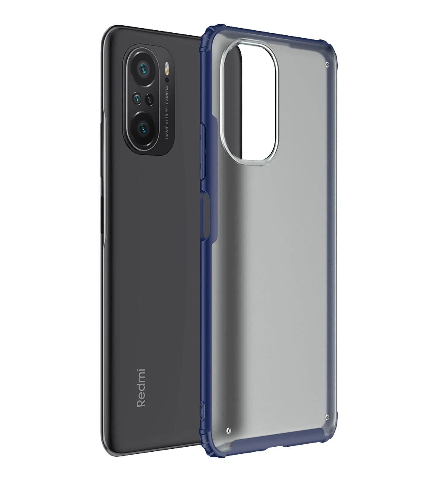 Rugged Frosted Semi Transparent PC Shock Proof Slim Back Cover for Xiaomi Mi 11X 5G, Xiaomi Mi 11X Pro 5G, 6.67 inch, Blue
