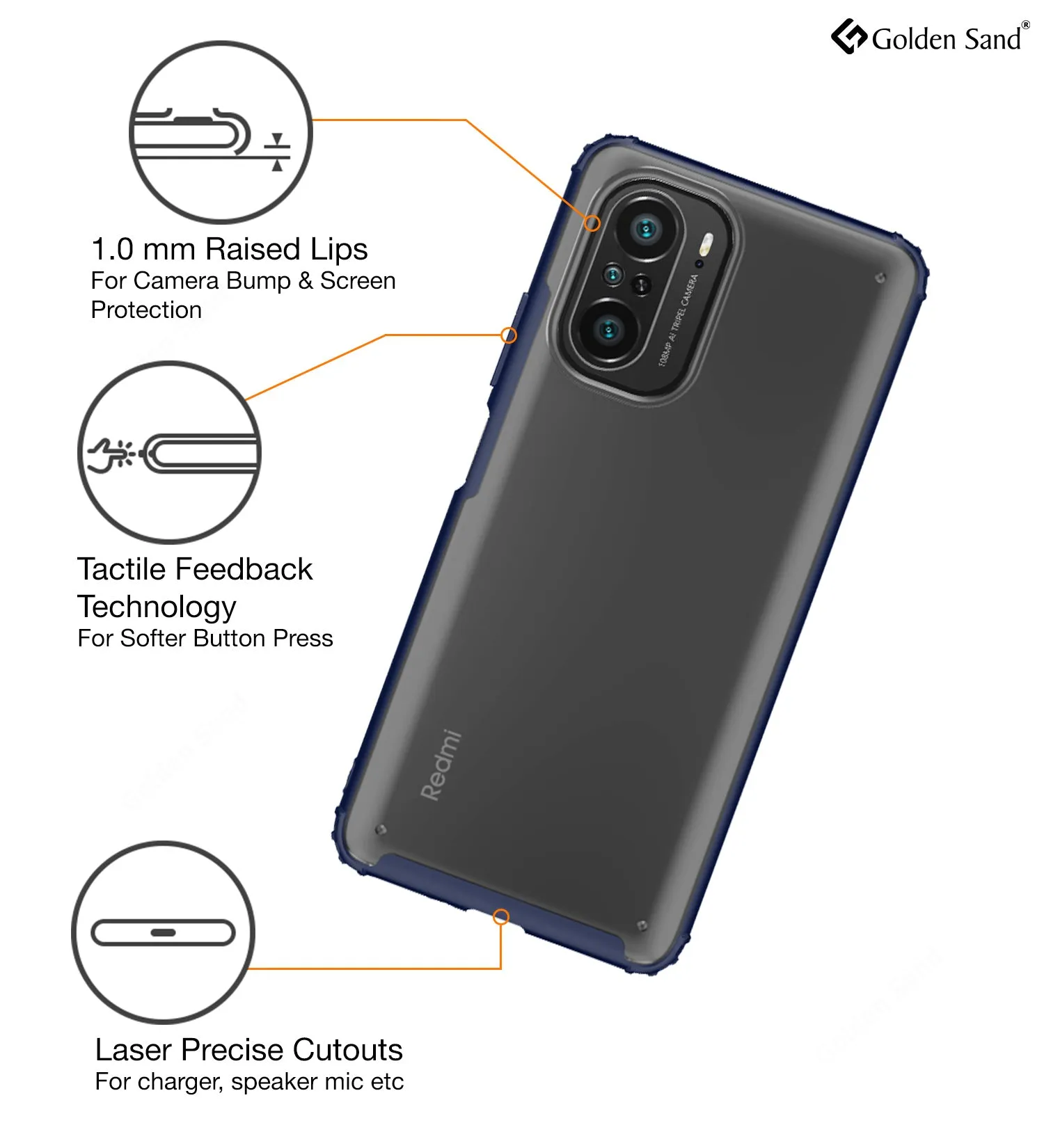 Rugged Frosted Semi Transparent PC Shock Proof Slim Back Cover for Xiaomi Mi 11X 5G, Xiaomi Mi 11X Pro 5G, 6.67 inch, Blue