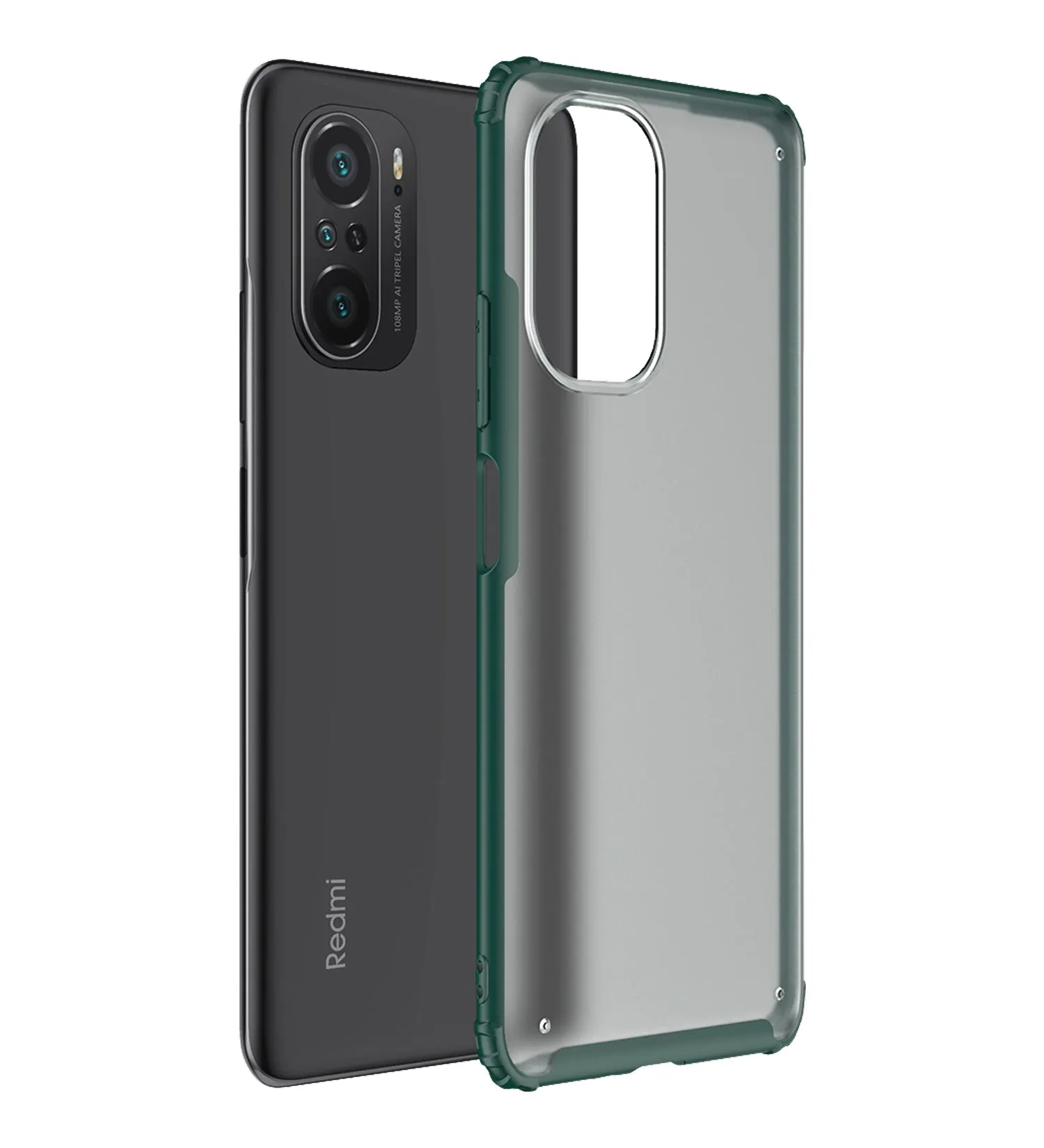 Rugged Frosted Semi Transparent PC Shock Proof Slim Back Cover for Xiaomi Mi 11X 5G, Xiaomi Mi 11X Pro 5G, 6.67 inch, Green