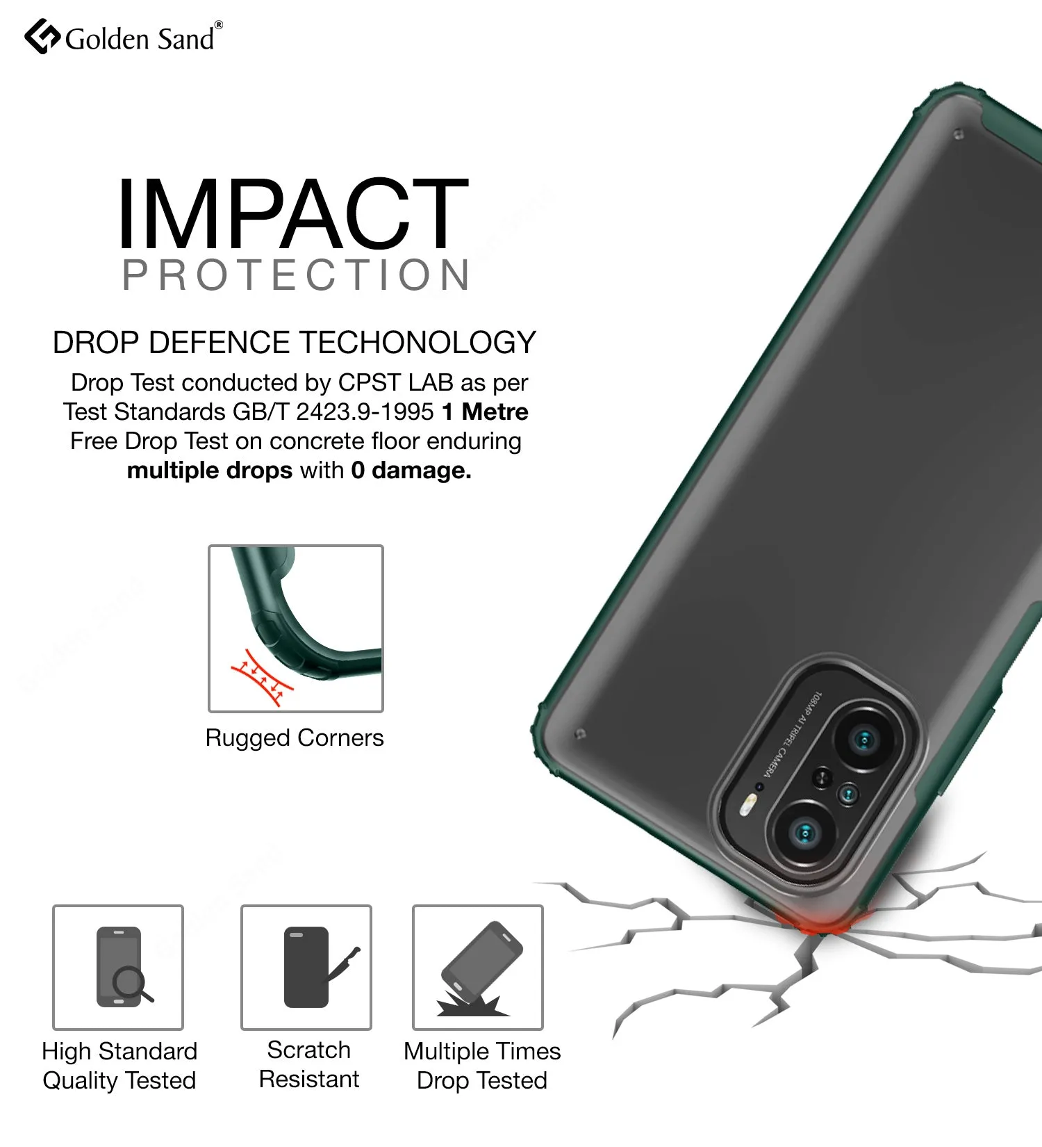 Rugged Frosted Semi Transparent PC Shock Proof Slim Back Cover for Xiaomi Mi 11X 5G, Xiaomi Mi 11X Pro 5G, 6.67 inch, Green