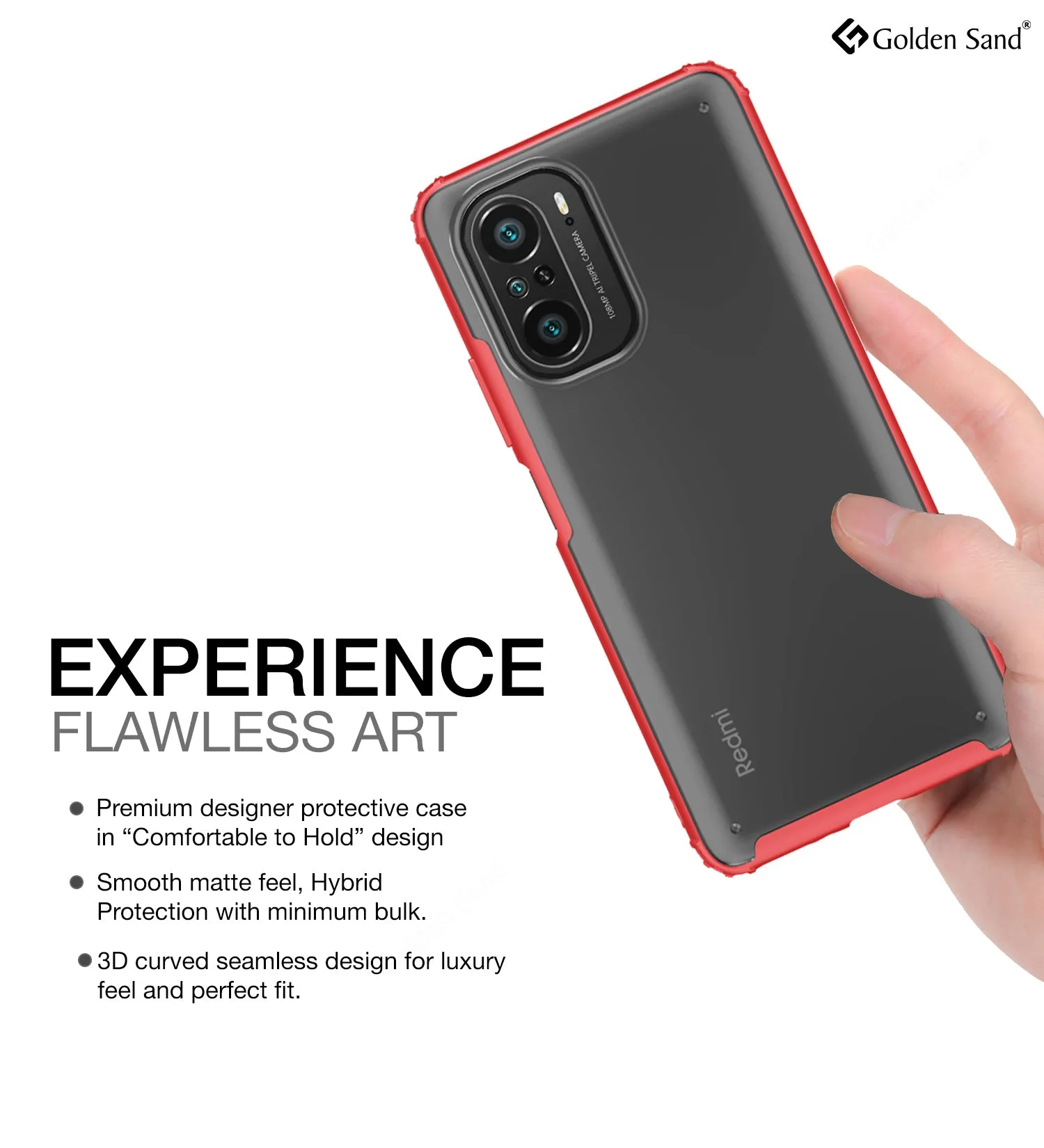 Rugged Frosted Semi Transparent PC Shock Proof Slim Back Cover for Xiaomi Mi 11X 5G, Xiaomi Mi 11X Pro 5G, 6.67 inch, Red