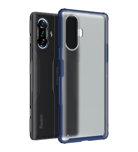 Rugged Frosted Semi Transparent PC Shock Proof Slim Back Cover for Xiaomi Poco F3 GT, 6.67 inch, Blue