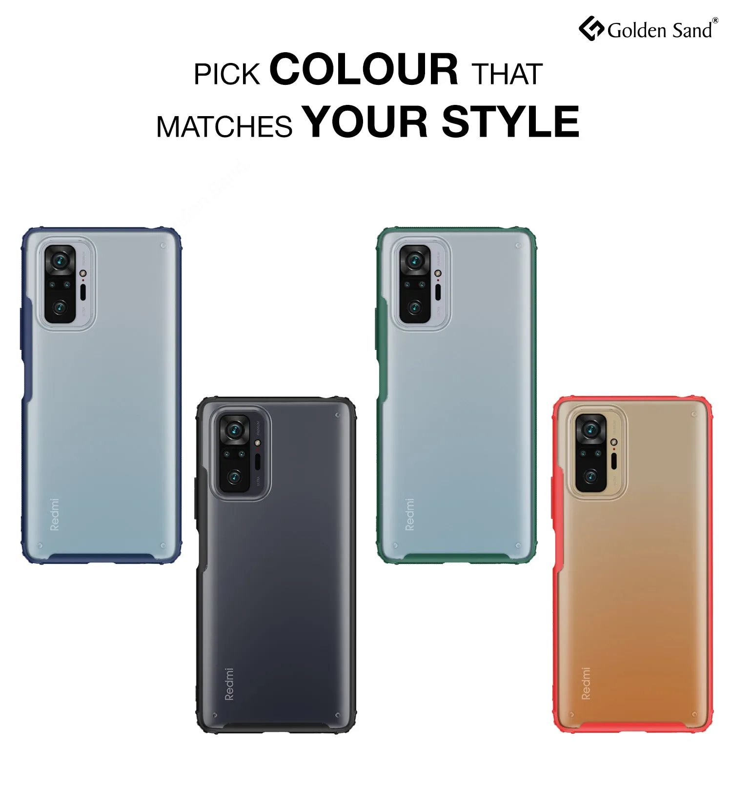 Rugged Frosted Semi Transparent PC Shock Proof Slim Back Cover for Xiaomi Redmi Note 10 Pro, Xiaomi Redmi Note 10 Pro Max, 6.67 inch, Red