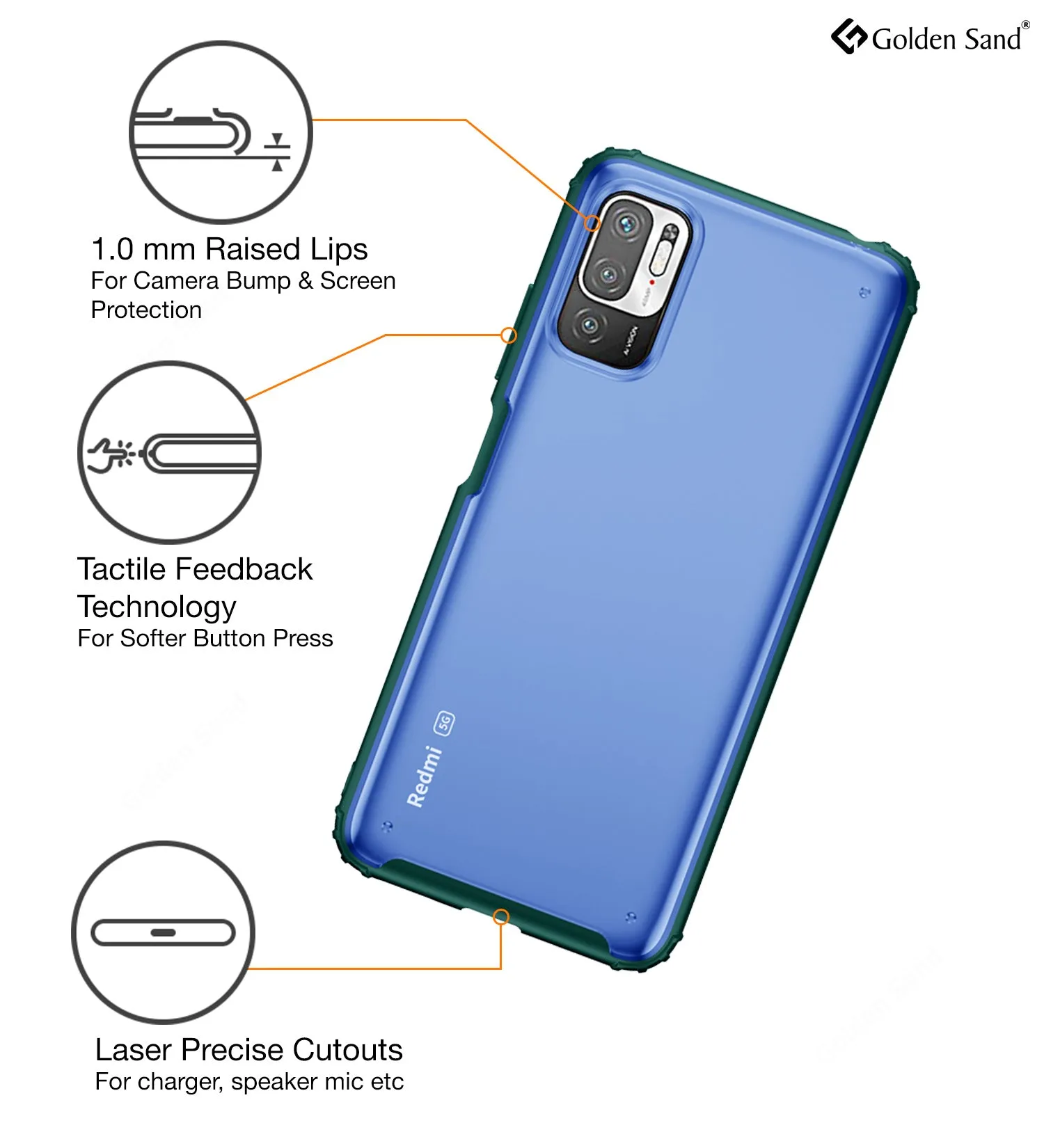 Rugged Frosted Semi Transparent PC Shock Proof Slim Back Cover for Xiaomi Redmi Note 10T 5G, Poco M3 Pro 5G, 6.5 inch, Green