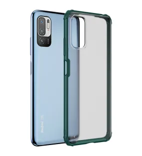 Rugged Frosted Semi Transparent PC Shock Proof Slim Back Cover for Xiaomi Redmi Note 10T 5G, Poco M3 Pro 5G, 6.5 inch, Green