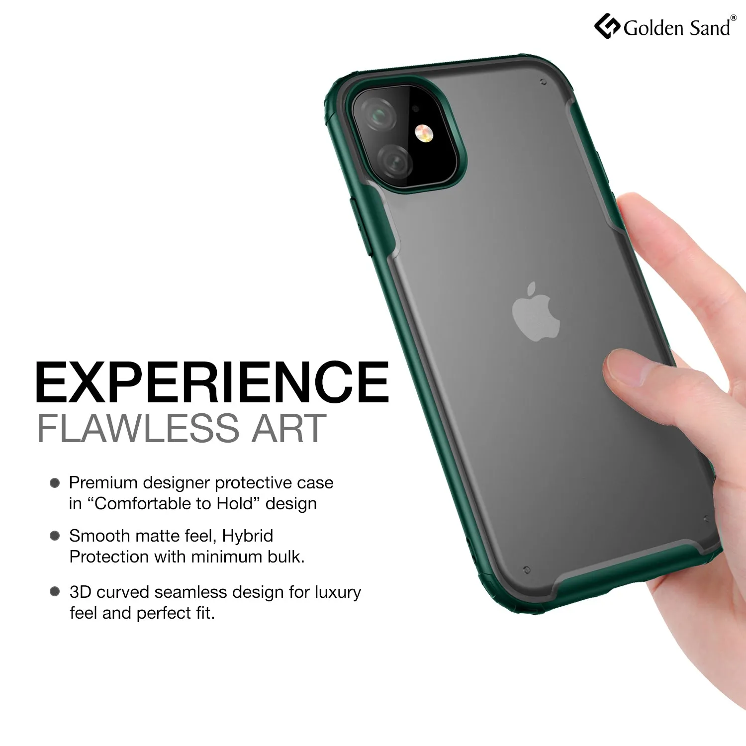Rugged Frosted Series Hybrid Translucent Back Cover for Apple iPhone 11 6.1 inch, Green