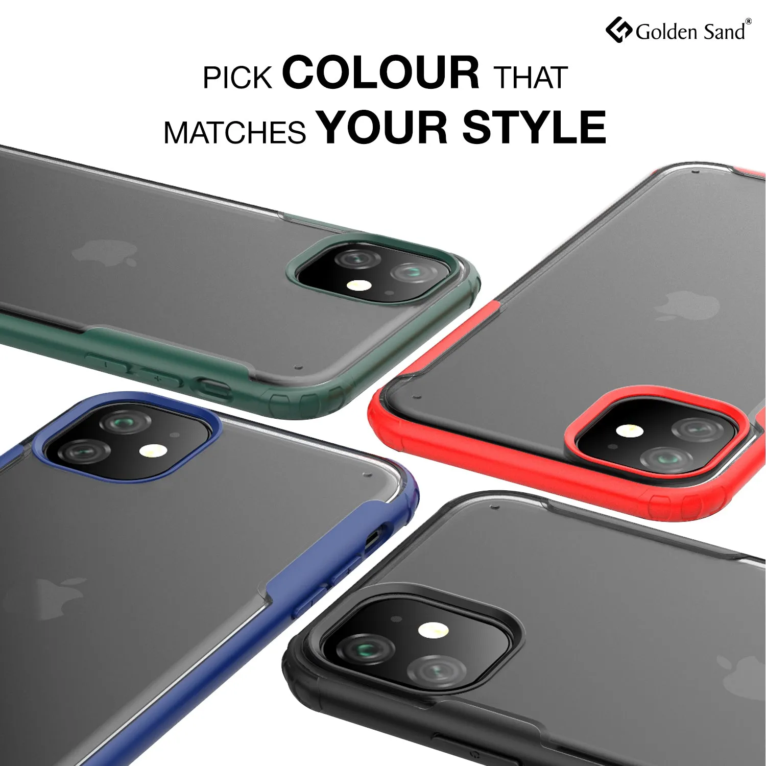 Rugged Frosted Series Hybrid Translucent Back Cover for Apple iPhone 11 6.1 inch, Red