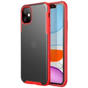 Rugged Frosted Series Hybrid Translucent Back Cover for Apple iPhone 11 6.1 inch, Red