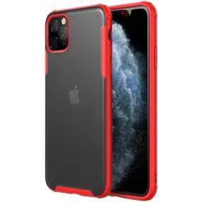 Rugged Frosted Series Hybrid Translucent Back Cover for Apple iPhone 11 Pro Max 6.5 inch, Red