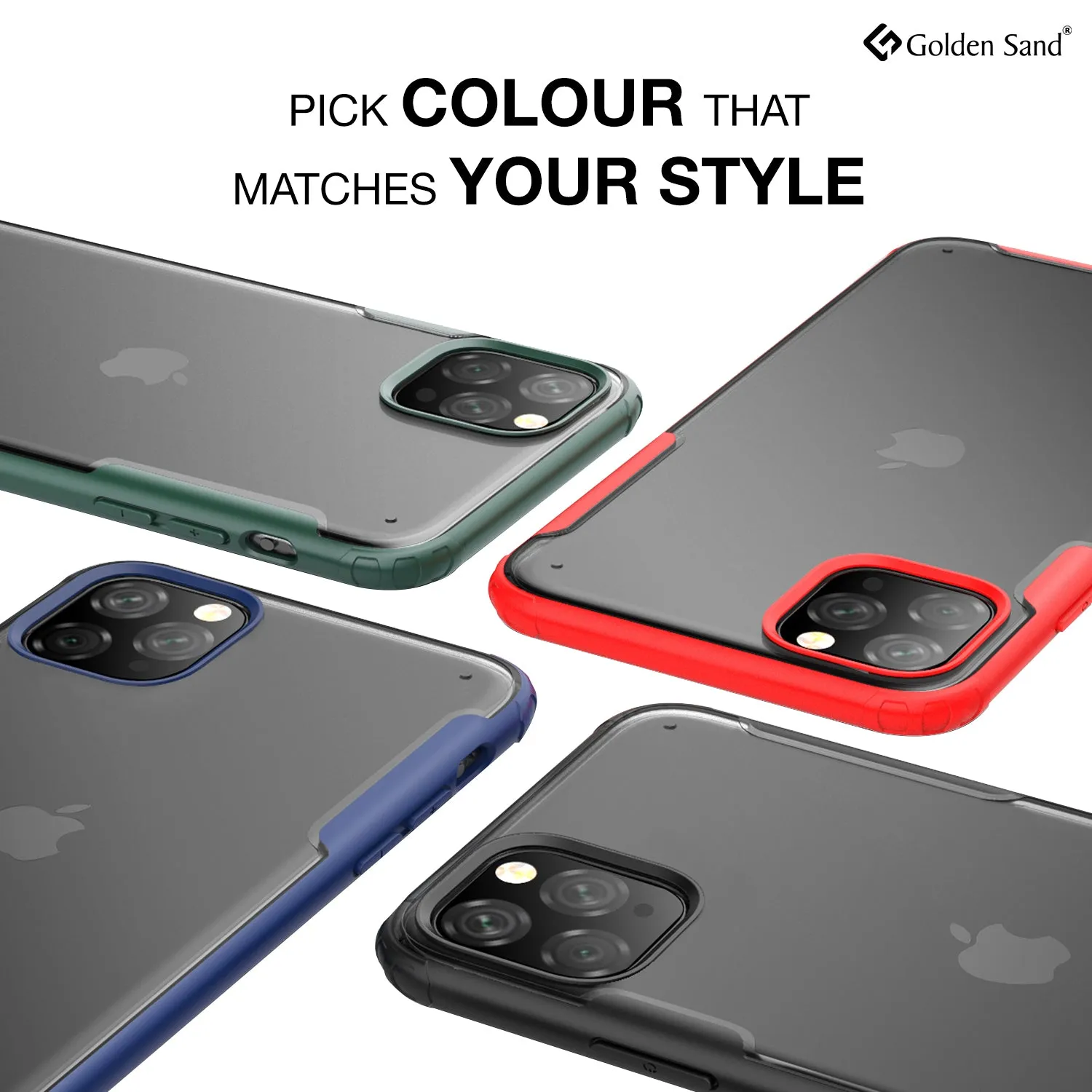 Rugged Frosted Series Hybrid Translucent Back Cover for Apple iPhone 11 Pro Max 6.5 inch, Red