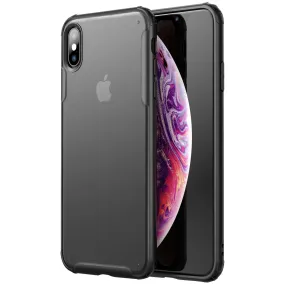Rugged Frosted Series Hybrid Translucent Back Cover for Apple iPhone X, XS 5.8 inch, Black