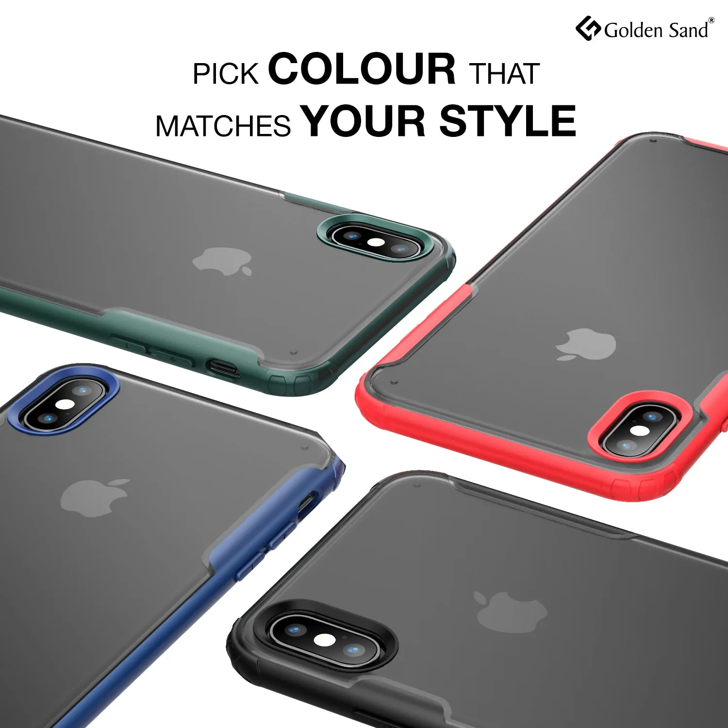 Rugged Frosted Series Hybrid Translucent Back Cover for Apple iPhone X, XS 5.8 inch, Blue