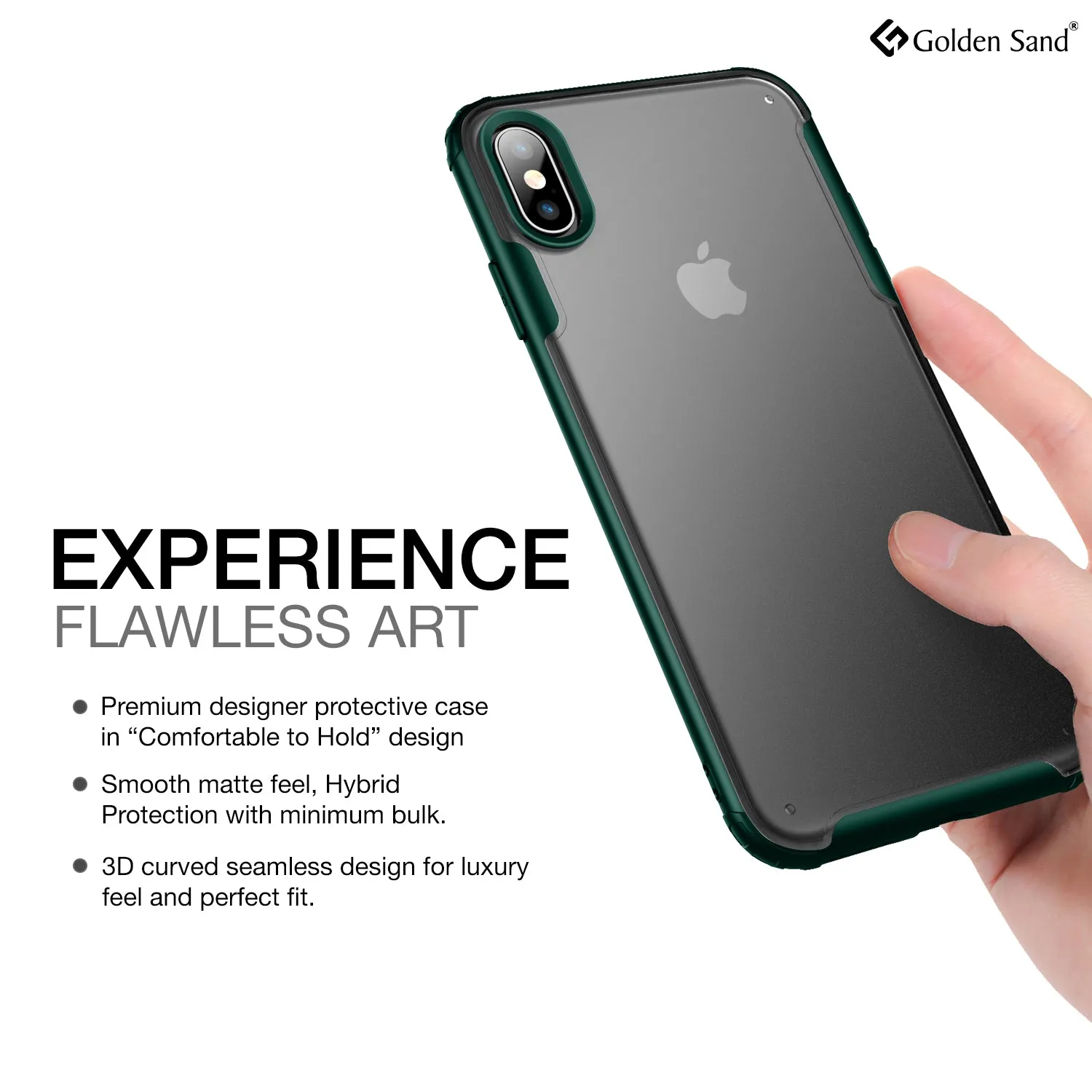 Rugged Frosted Series Hybrid Translucent Back Cover for Apple iPhone X, XS 5.8 inch, Green
