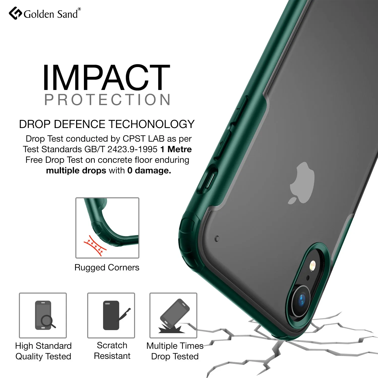 Rugged Frosted Series Hybrid Translucent Back Cover for Apple iPhone XR 6.1 inch, Green