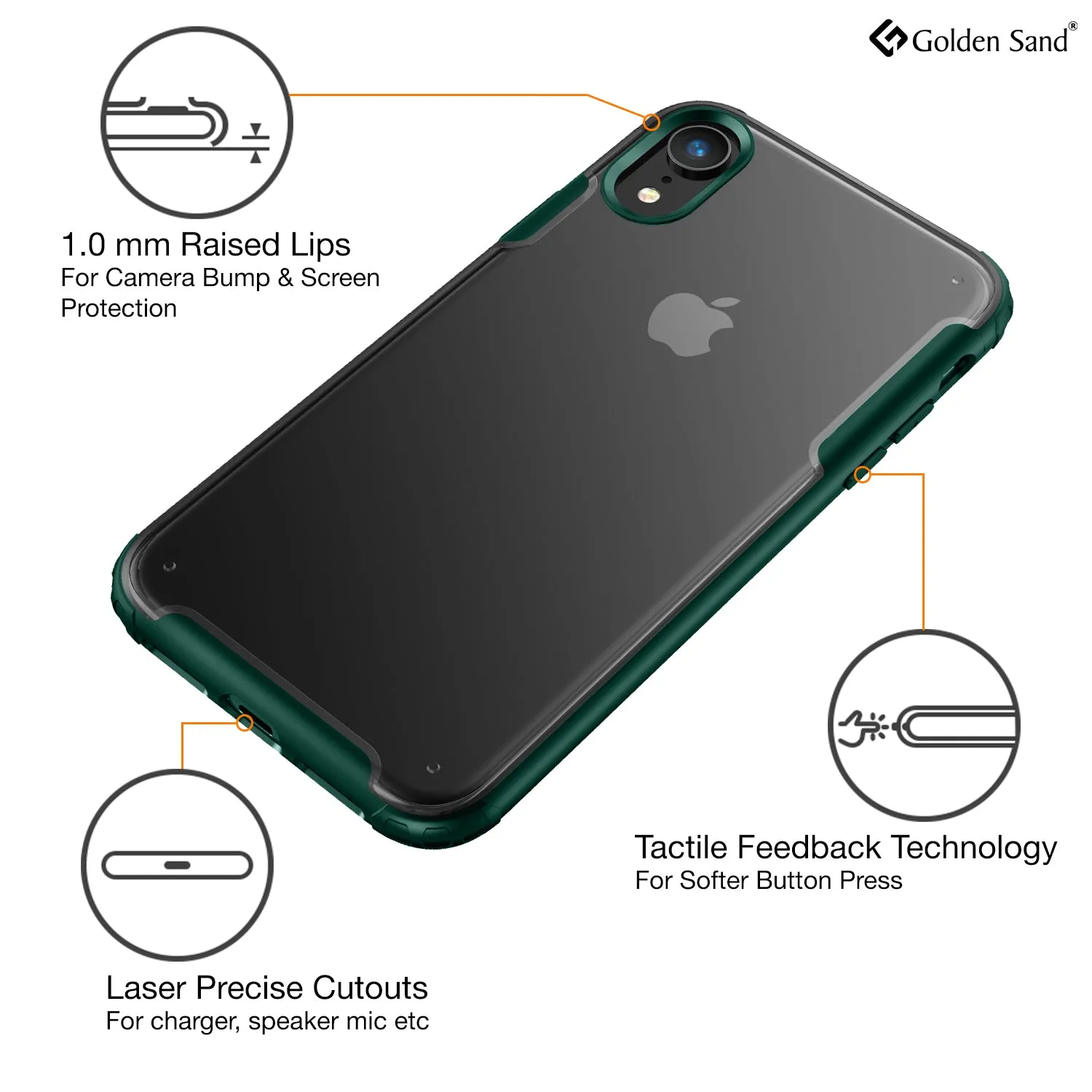 Rugged Frosted Series Hybrid Translucent Back Cover for Apple iPhone XR 6.1 inch, Green