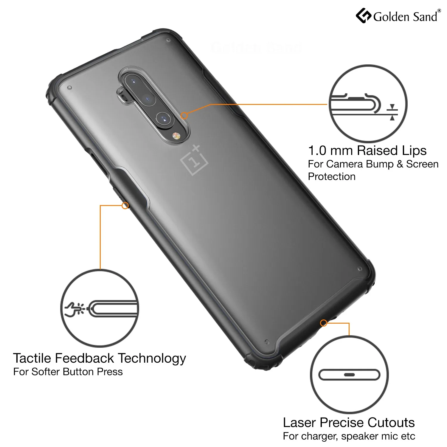 Rugged Frosted Series Hybrid Translucent Back Cover for One Plus 7T Pro, OnePlus 7 Pro 6.7 inch, Black