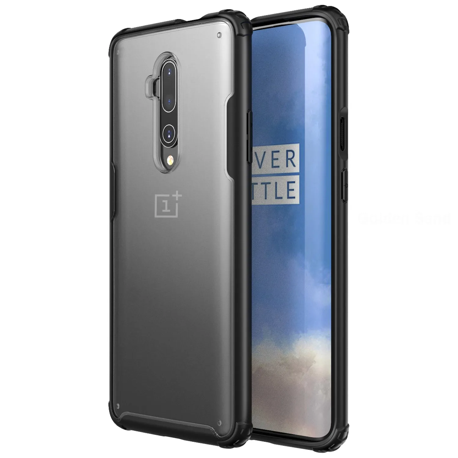Rugged Frosted Series Hybrid Translucent Back Cover for One Plus 7T Pro, OnePlus 7 Pro 6.7 inch, Black