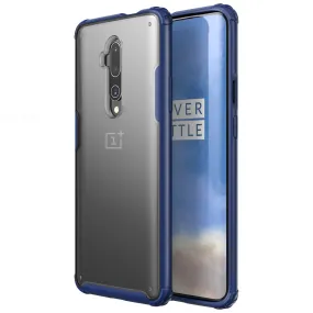 Rugged Frosted Series Hybrid Translucent Back Cover for One Plus 7T Pro, OnePlus 7 Pro, 6.7 inch, Blue