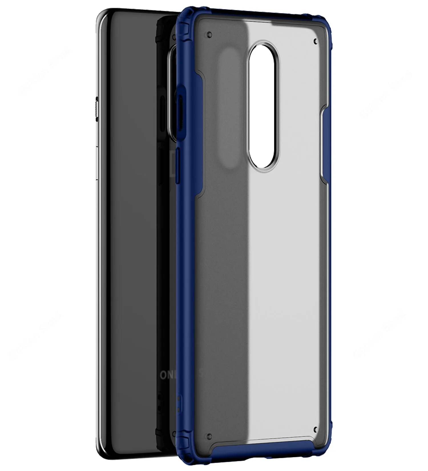 Rugged Frosted Series Hybrid Translucent Back Cover for One Plus 8 6.55 inch, Blue