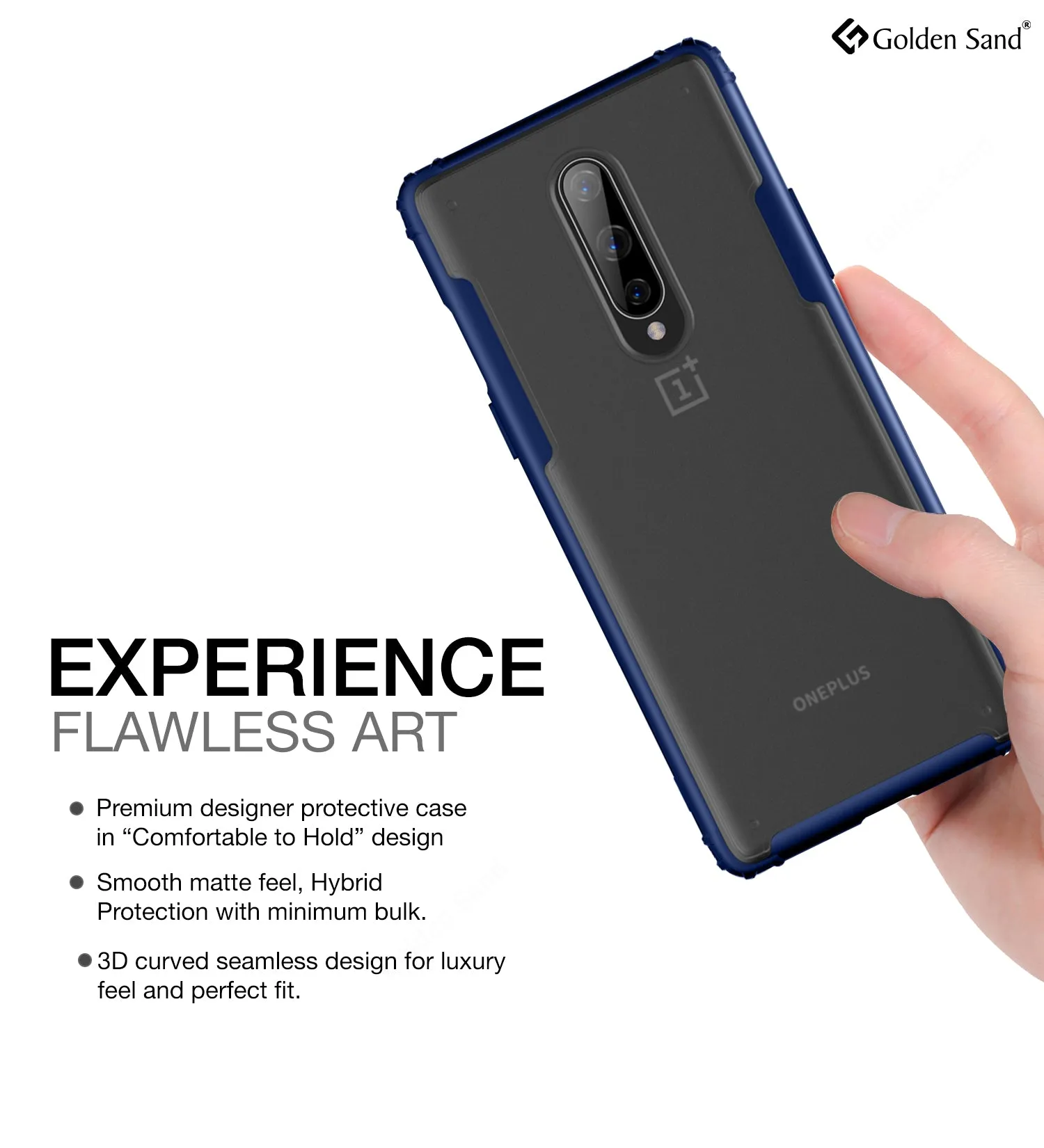Rugged Frosted Series Hybrid Translucent Back Cover for One Plus 8 6.55 inch, Blue