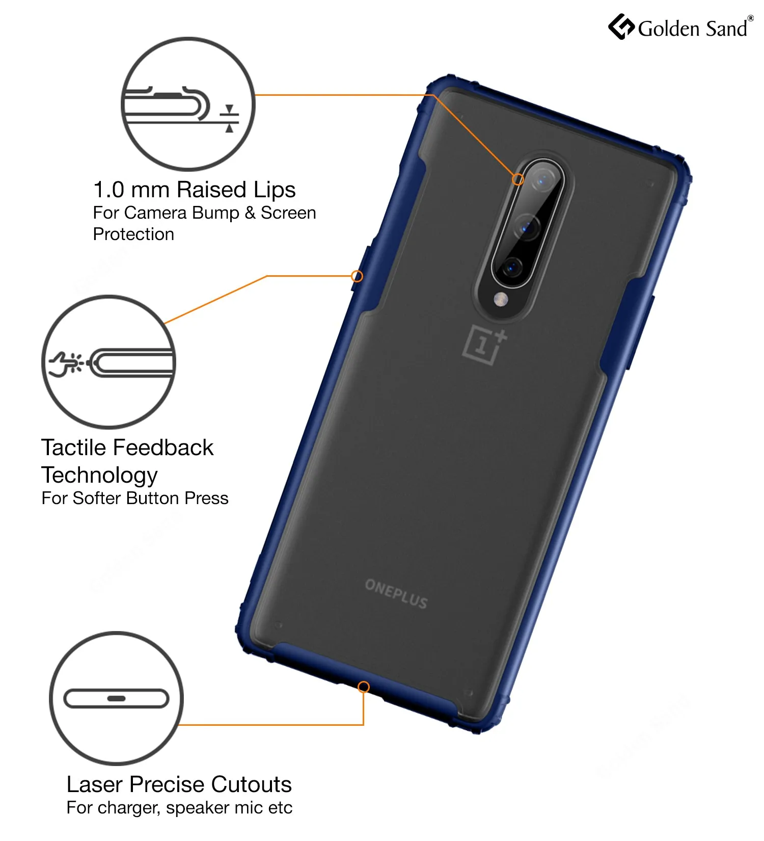 Rugged Frosted Series Hybrid Translucent Back Cover for One Plus 8 6.55 inch, Blue