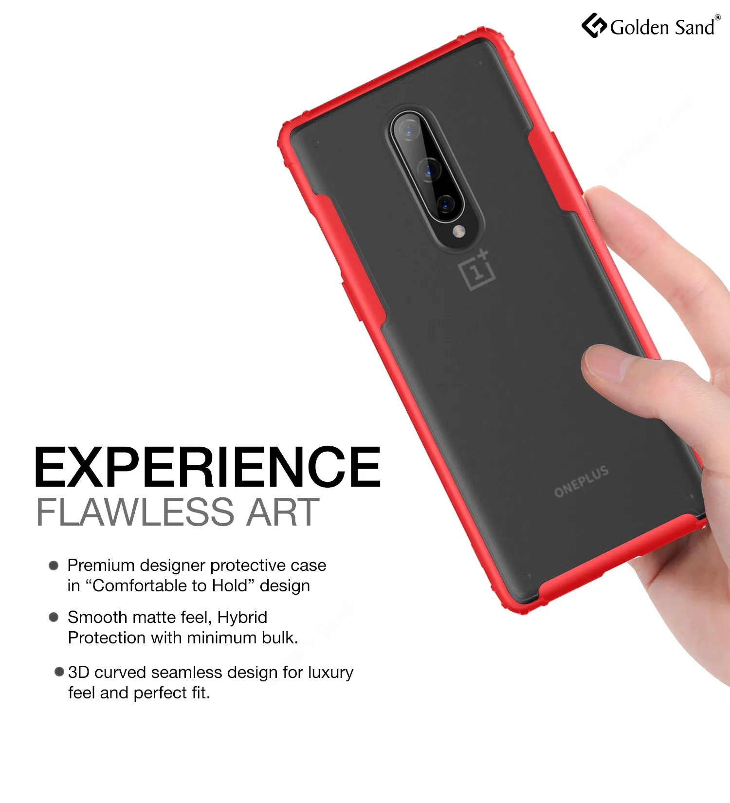 Rugged Frosted Series Hybrid Translucent Back Cover for One Plus 8 6.55 inch, Red