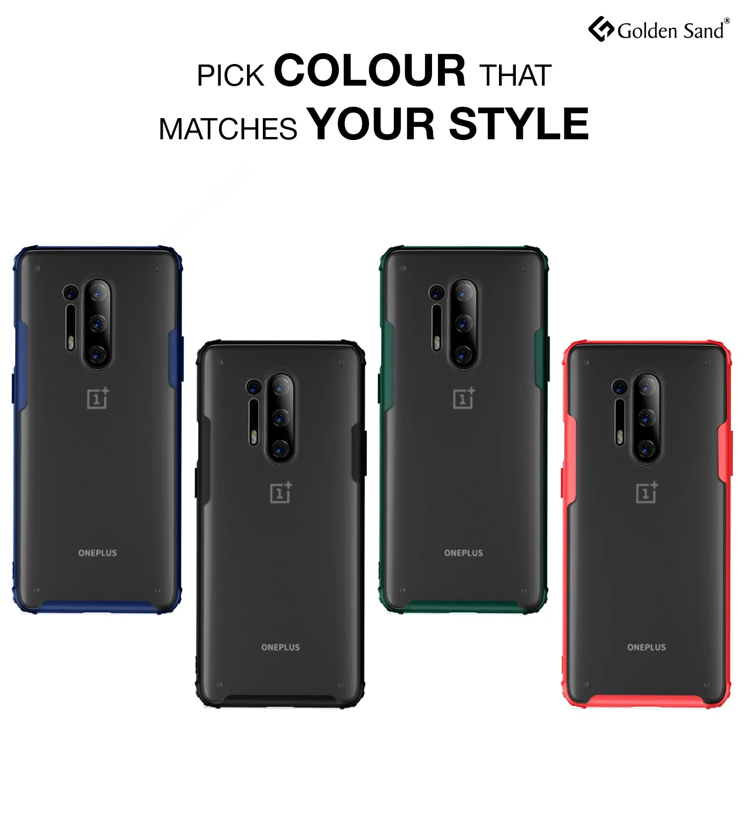 Rugged Frosted Series Hybrid Translucent Back Cover for One Plus 8 Pro 6.78 inch, Black