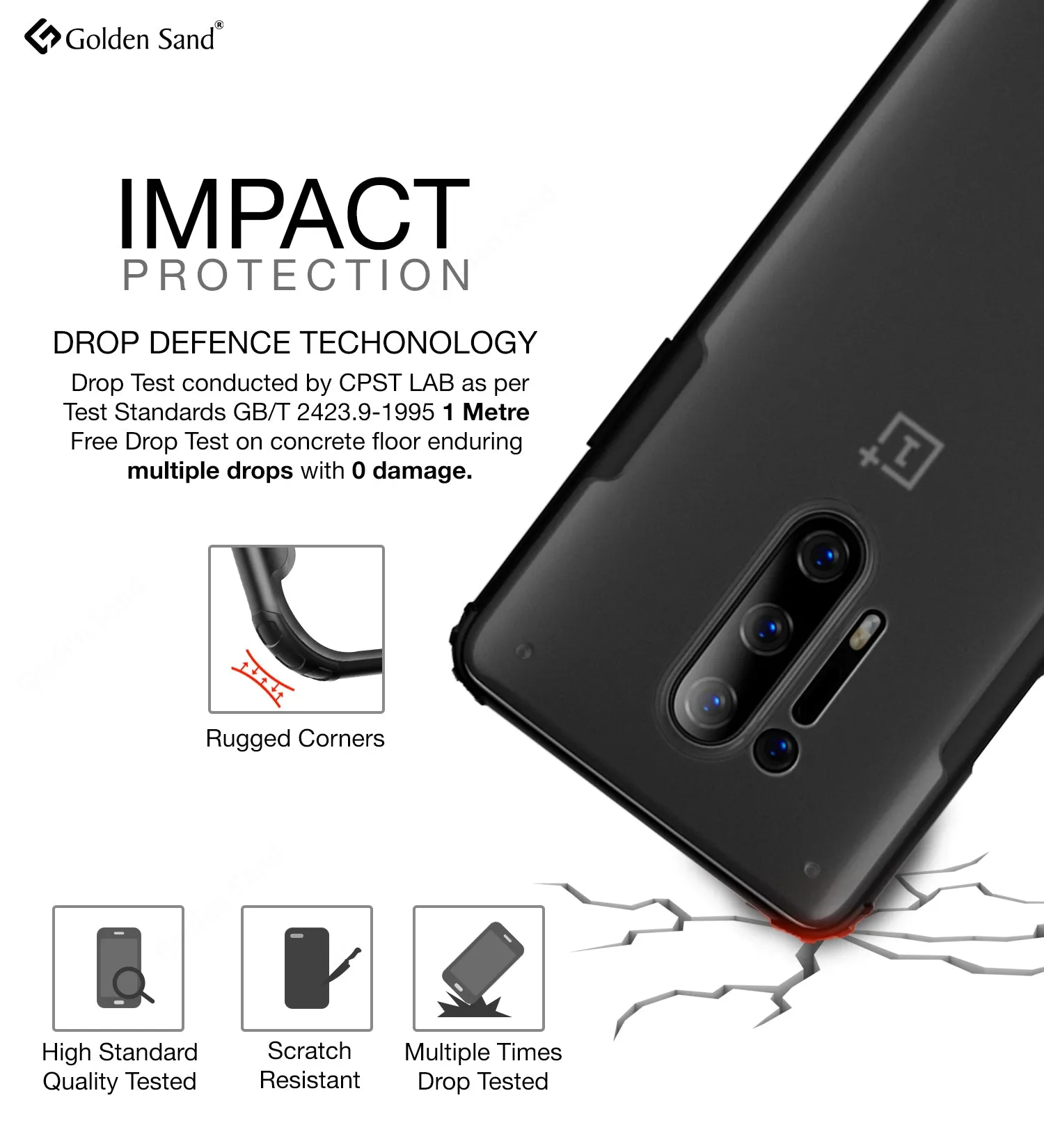 Rugged Frosted Series Hybrid Translucent Back Cover for One Plus 8 Pro 6.78 inch, Black