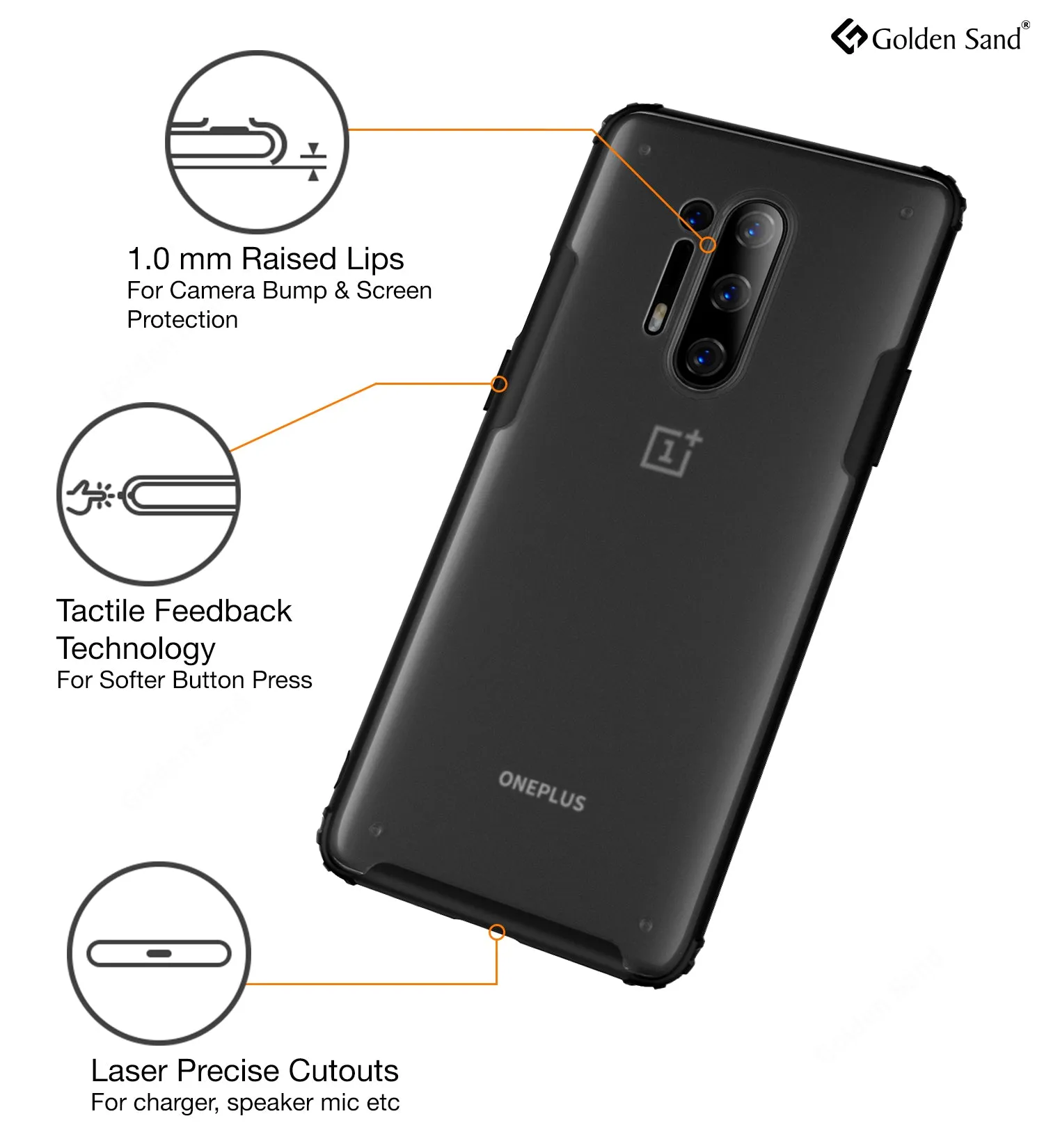 Rugged Frosted Series Hybrid Translucent Back Cover for One Plus 8 Pro 6.78 inch, Black