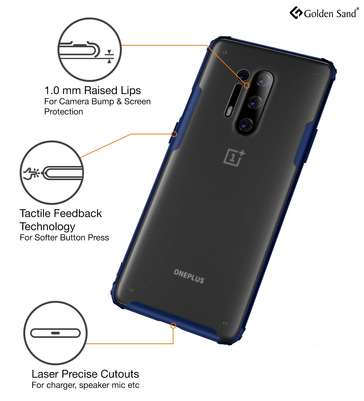 Rugged Frosted Series Hybrid Translucent Back Cover for One Plus 8 Pro 6.78 inch, Blue