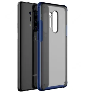 Rugged Frosted Series Hybrid Translucent Back Cover for One Plus 8 Pro 6.78 inch, Blue