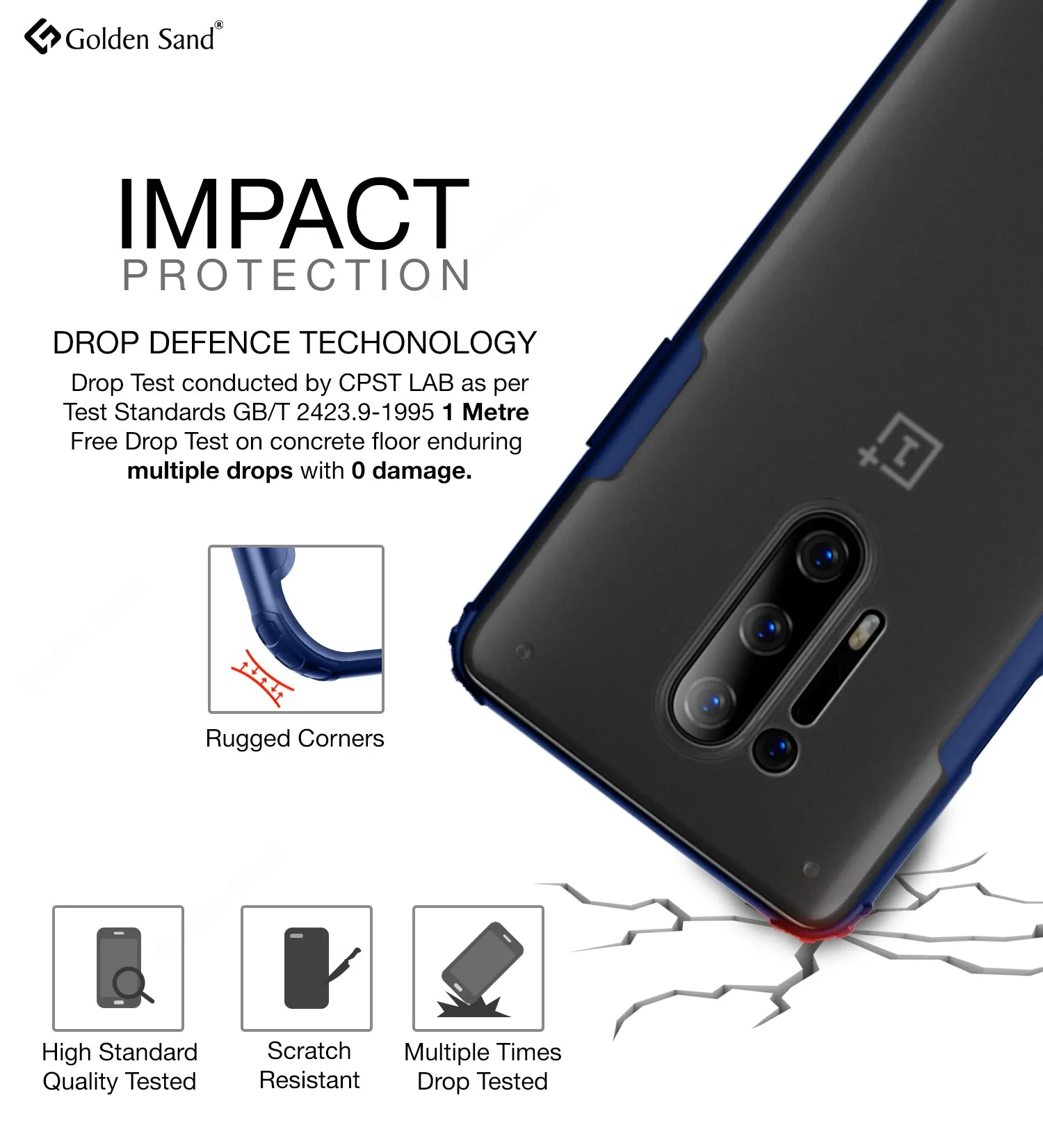 Rugged Frosted Series Hybrid Translucent Back Cover for One Plus 8 Pro 6.78 inch, Blue