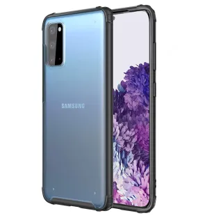 Rugged Frosted Series Hybrid Translucent Back Cover for Samsung Galaxy S20 6.2 inch, Black