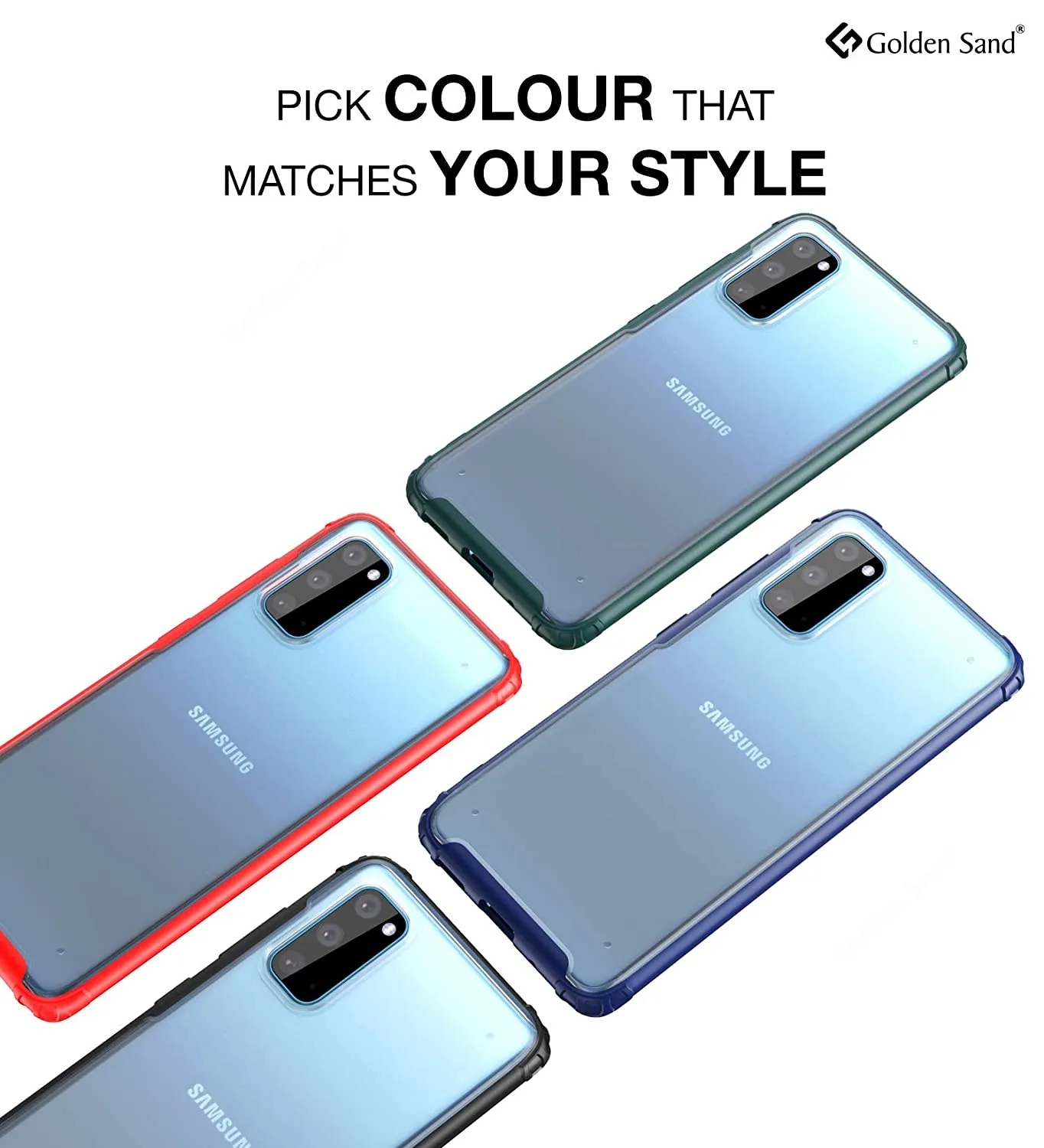 Rugged Frosted Series Hybrid Translucent Back Cover for Samsung Galaxy S20 6.2 inch, Blue