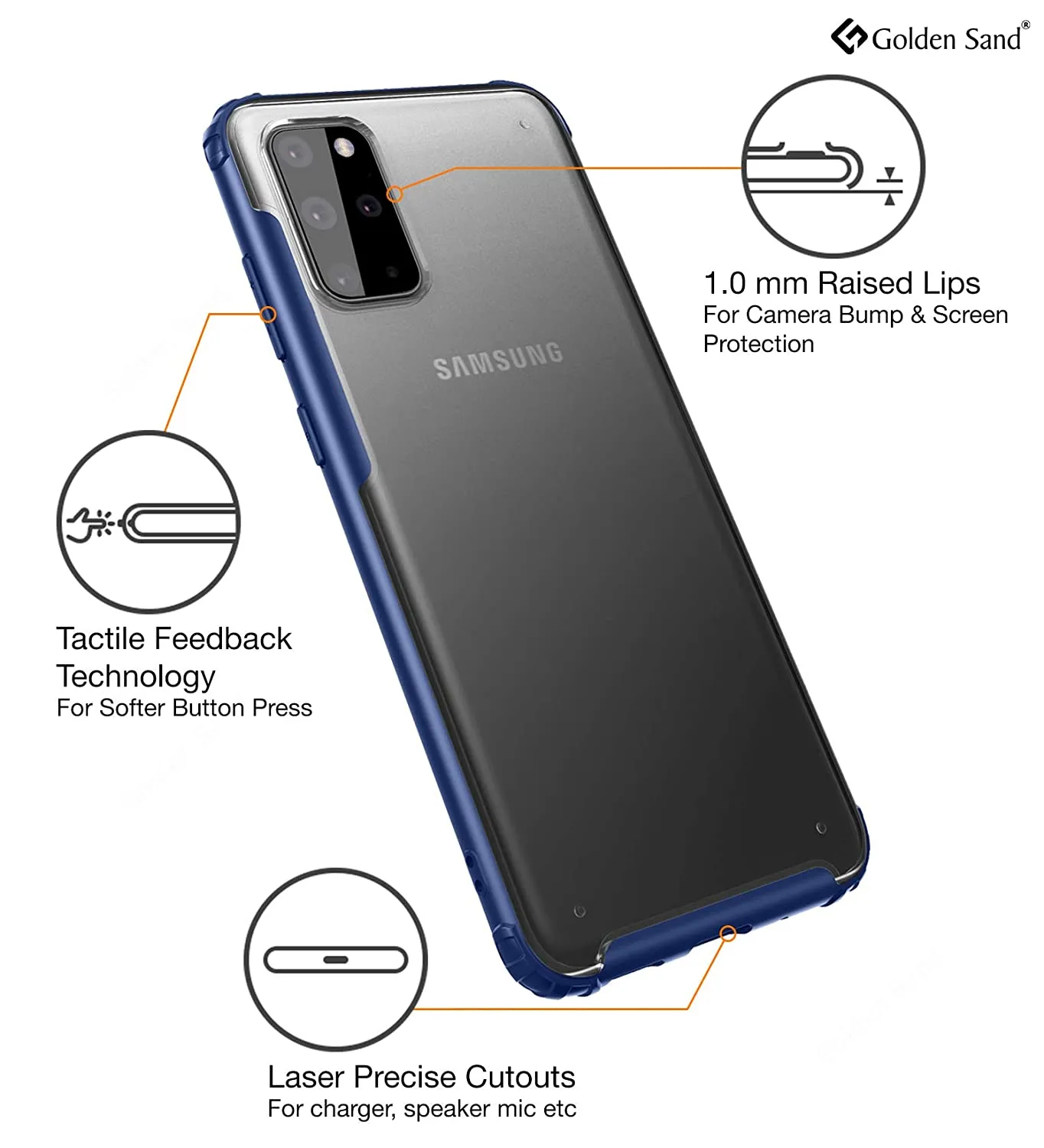 Rugged Frosted Series Hybrid Translucent Back Cover for Samsung Galaxy S20 Plus 6.7 inch, Blue