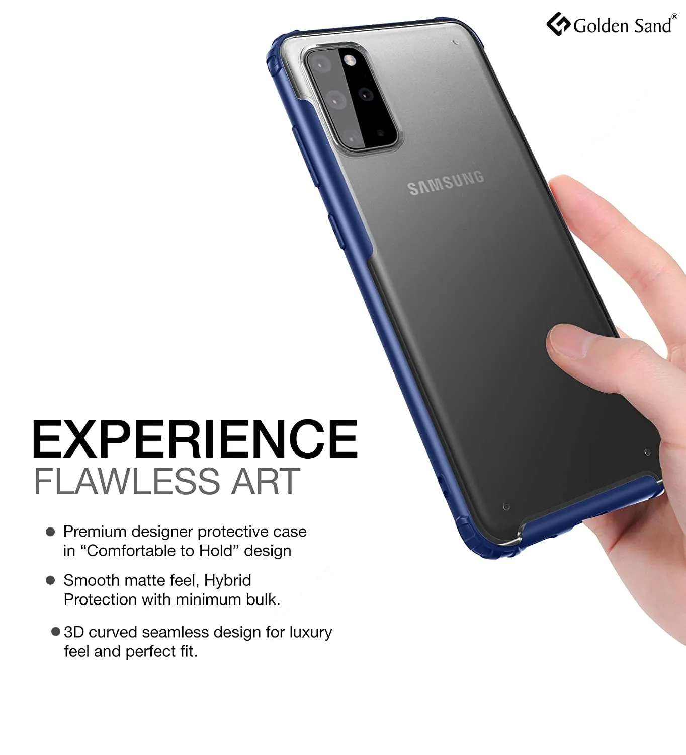 Rugged Frosted Series Hybrid Translucent Back Cover for Samsung Galaxy S20 Plus 6.7 inch, Blue