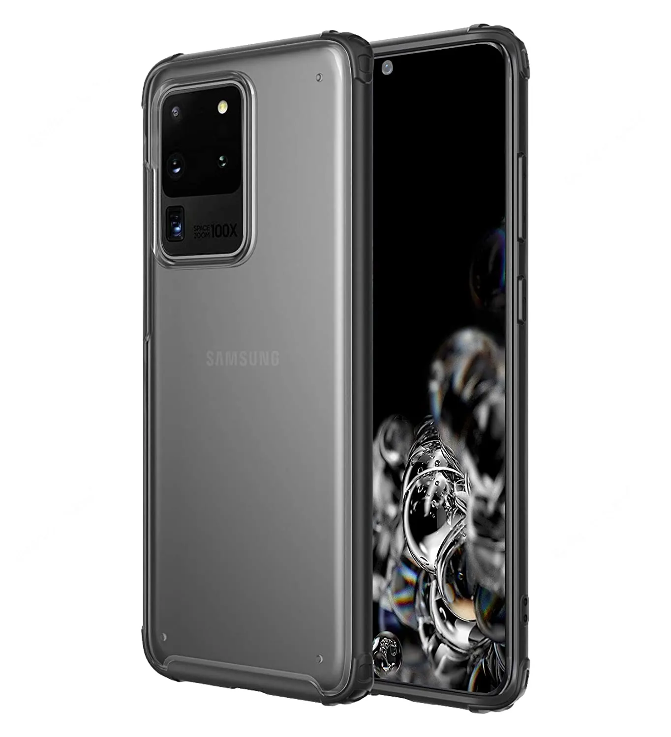 Rugged Frosted Series Hybrid Translucent Back Cover for Samsung Galaxy S20 Ultra 6.9 inch, Black