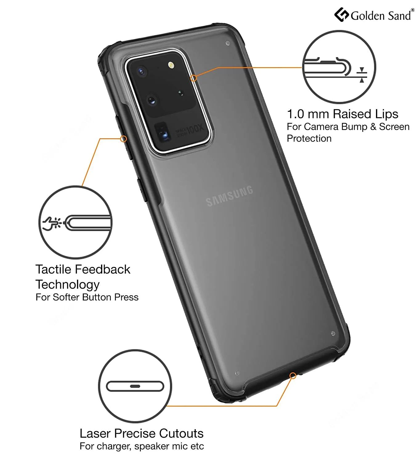 Rugged Frosted Series Hybrid Translucent Back Cover for Samsung Galaxy S20 Ultra 6.9 inch, Black