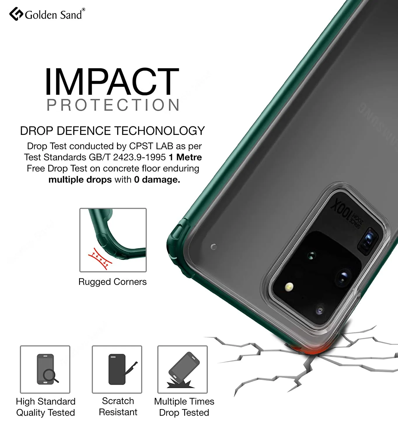 Rugged Frosted Series Hybrid Translucent Back Cover for Samsung Galaxy S20 Ultra 6.9 inch, Green