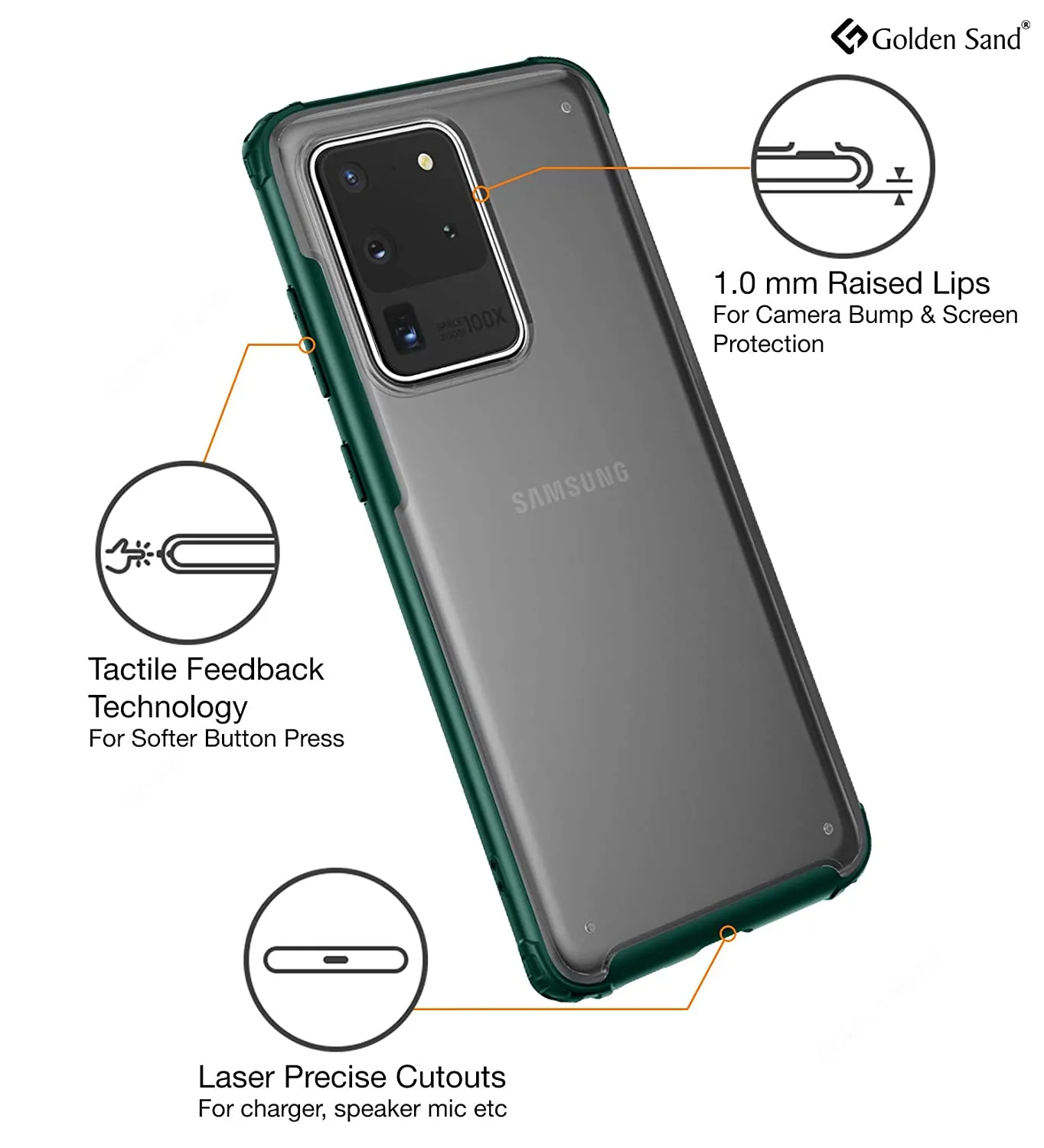 Rugged Frosted Series Hybrid Translucent Back Cover for Samsung Galaxy S20 Ultra 6.9 inch, Green