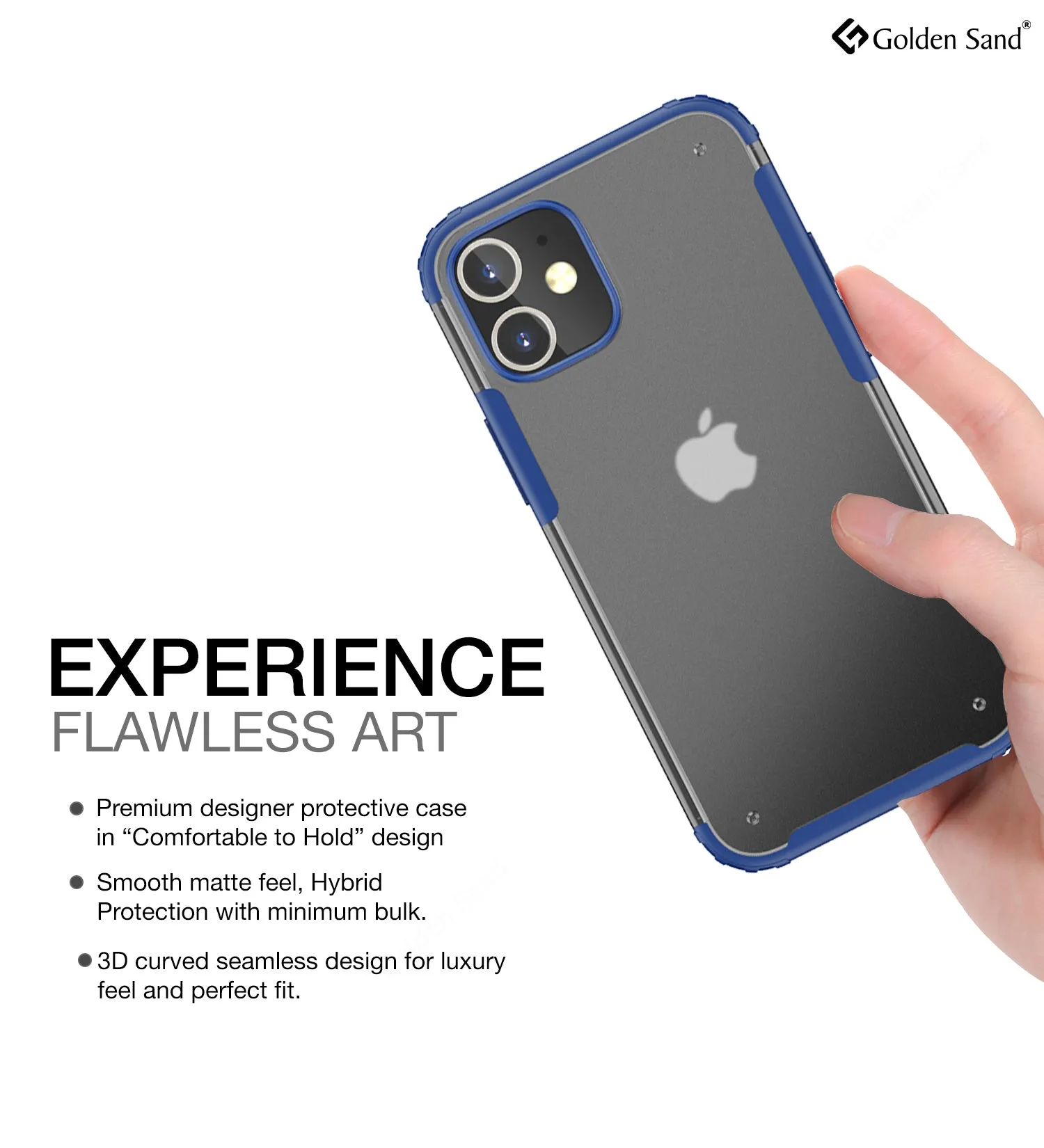 Rugged Frosted Series Semi Transparent PC Shock Proof Slim Back Cover for Apple iPhone 12 Mini, Blue