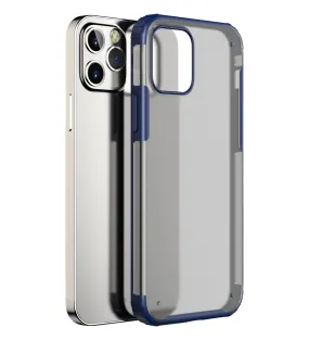 Rugged Frosted Series Semi Transparent PC Shock Proof Slim Back Cover for Apple iPhone 12 Pro Max, Blue